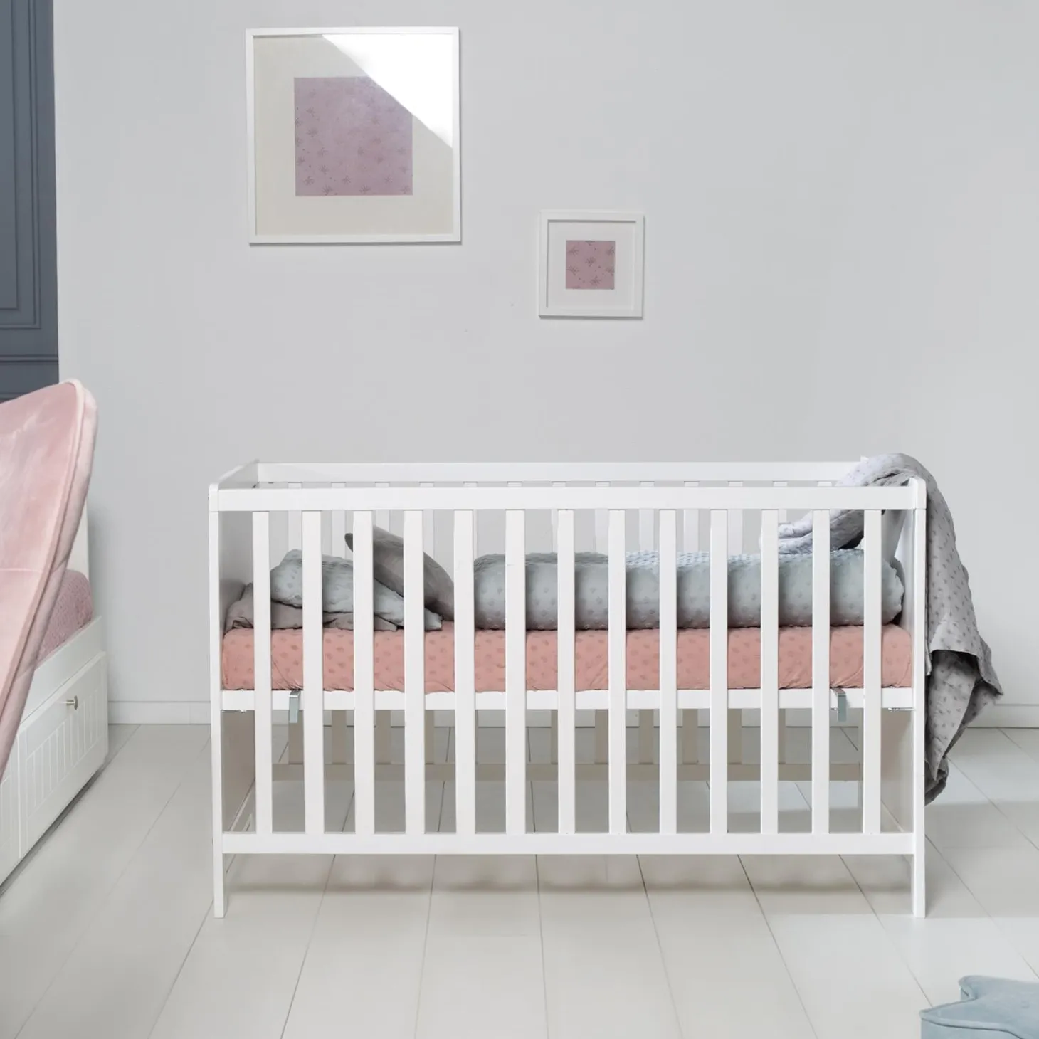 Roba Lit cododo réglable, 5 barreaux amovibles Blanc 60x120 cm