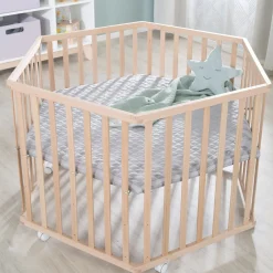 Roba Parc hexagonal Cosiplay Bois Naturel