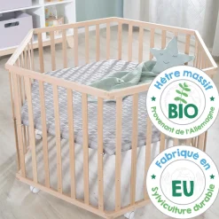 Roba Parc hexagonal Cosiplay Bois Naturel