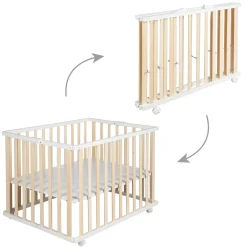 Roba Parc rectangulaire pliant en portefeuille Bois Bicolore