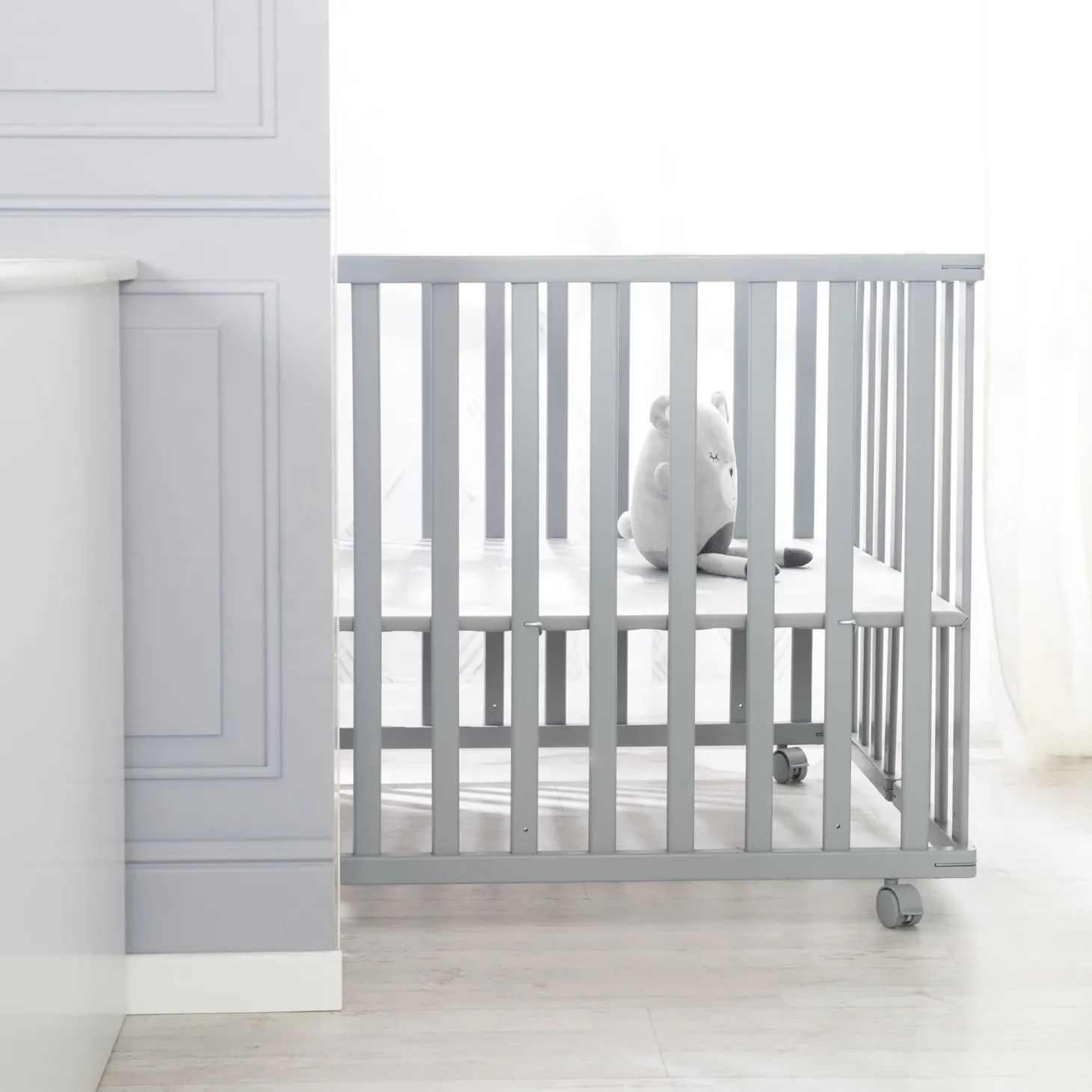 Roba Parc rectangulaire pliant en portefeuille Gris