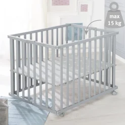 Roba Parc rectangulaire pliant en portefeuille Gris