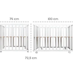 Roba                    Parc rectangulaire pliant en portefeuille    Blanc            75x100 cm