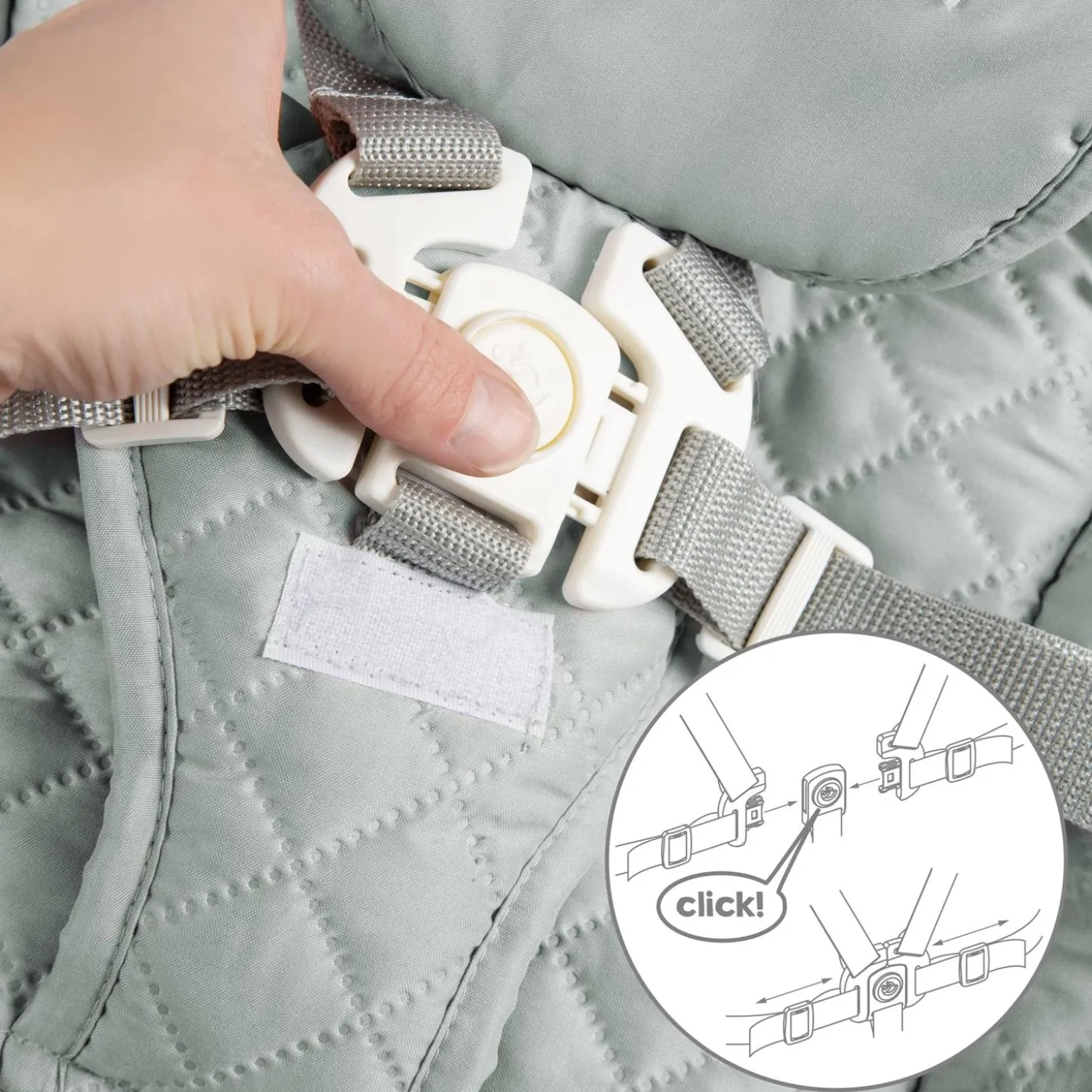 Roba Set Transat + chaise haute évolutive Born Up vert givré