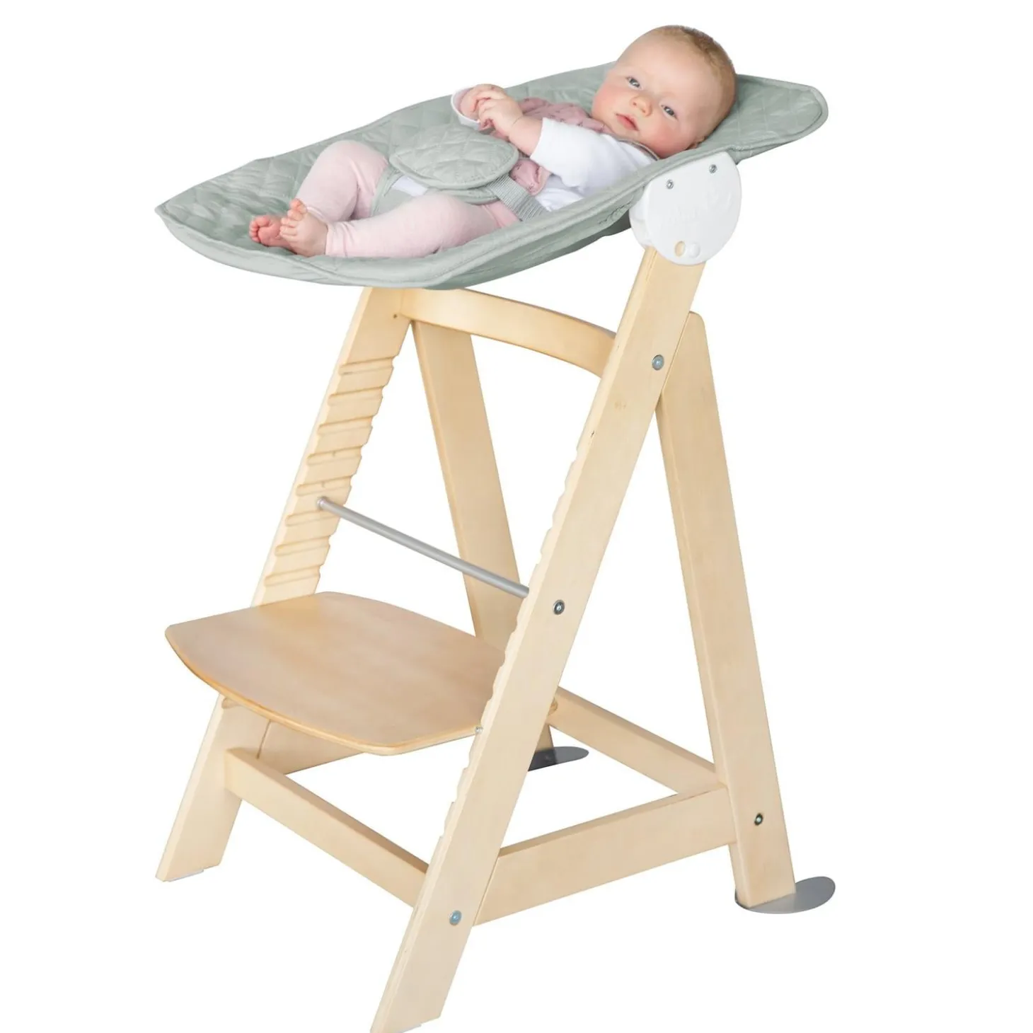 Roba Set Transat + chaise haute évolutive Born Up vert givré