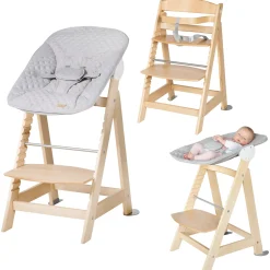 Roba Set Transat + chaise haute évolutive Born Up Bois Naturel
