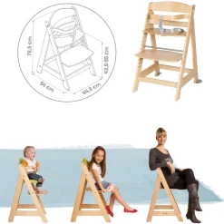 Roba Set Transat + chaise haute évolutive Born Up Bois Naturel