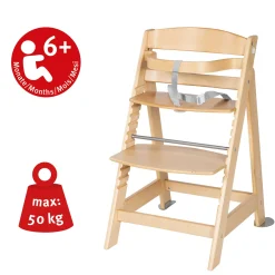 Roba Set Transat + chaise haute évolutive Born Up Bois Naturel