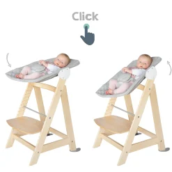 Roba Set Transat + chaise haute évolutive Born Up Bois Naturel