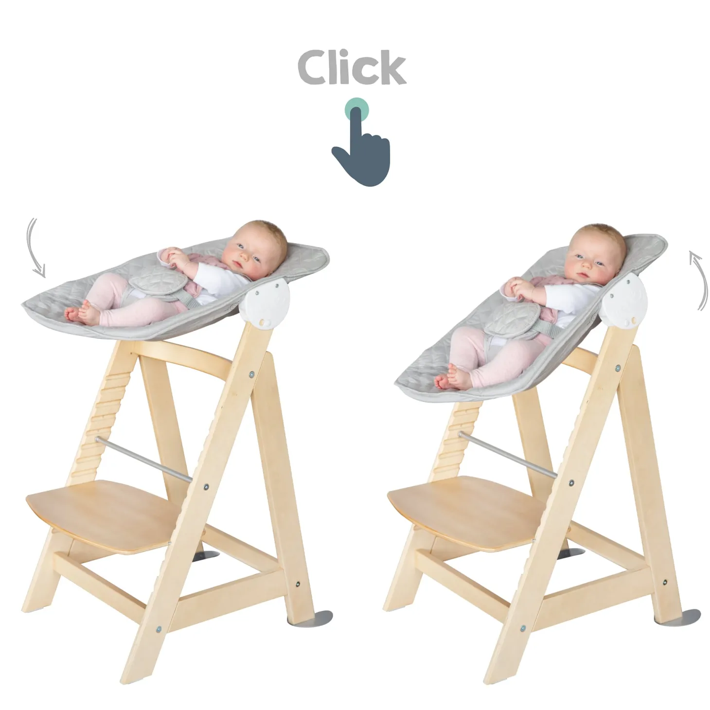 Roba Set Transat + chaise haute évolutive Born Up Bois Naturel