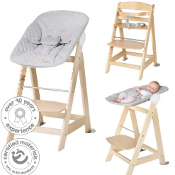 Roba Set Transat + chaise haute évolutive Born Up Bois Naturel