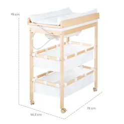 Roba                    Table à langer Baby Pool 2 rabattable + baignoire     Bois Naturel