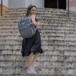 Ruvalino Sac à dos à langer multifonctions Gris Clair