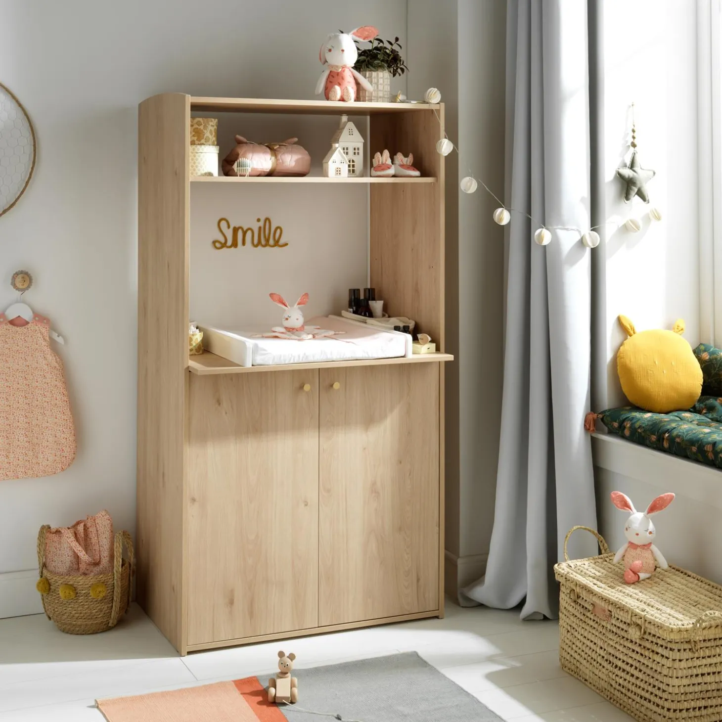 Sauthon Armoire Dressing 2 Petites Portes Bois Alice Chêne Suave