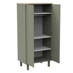 Sauthon Armoire 2 portes Eléonore Kaki - Chêne Doré