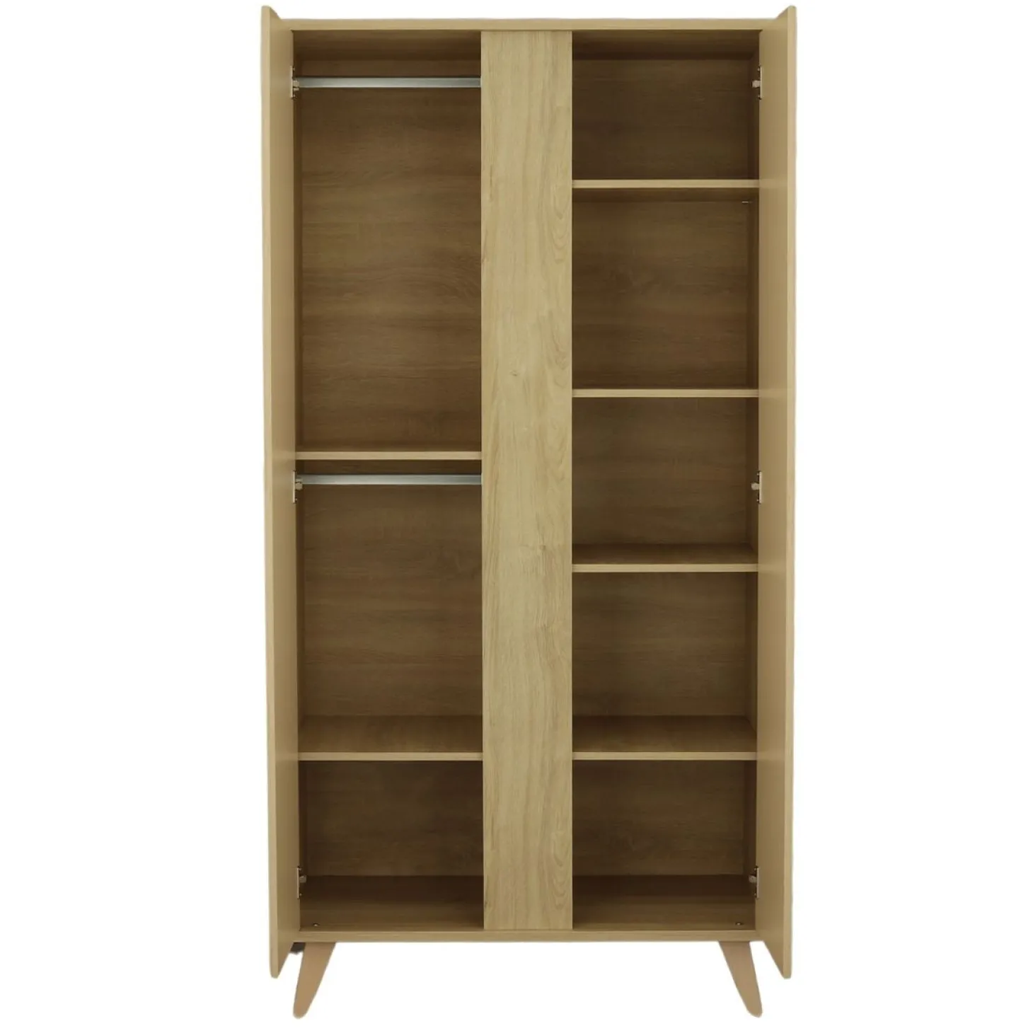 Sauthon Armoire 2 portes Mélinée Chêne Sépia/Crème/Hêtre Vernis