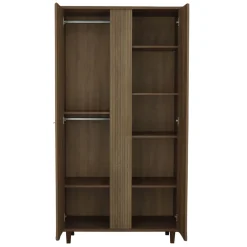 Sauthon Armoire 2 portes Mokka Chêne/Chêne Strié/Chêne Foncé