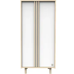 Sauthon Armoire 2 portes Nature Chêne Velours - Blanc