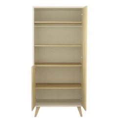 Sauthon Armoire 2 Portes 3 Niches Kronos Blanc / décor bois