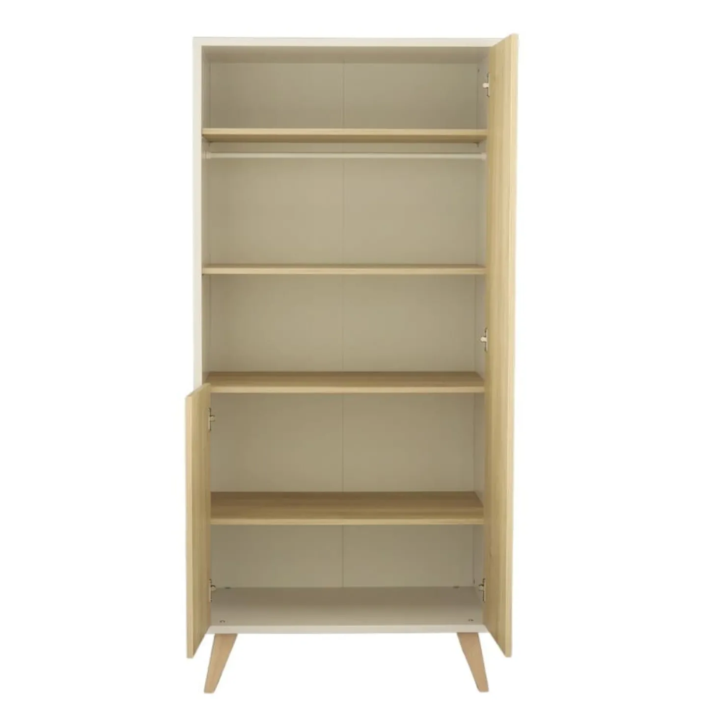 Sauthon Armoire 2 Portes 3 Niches Kronos Blanc / décor bois