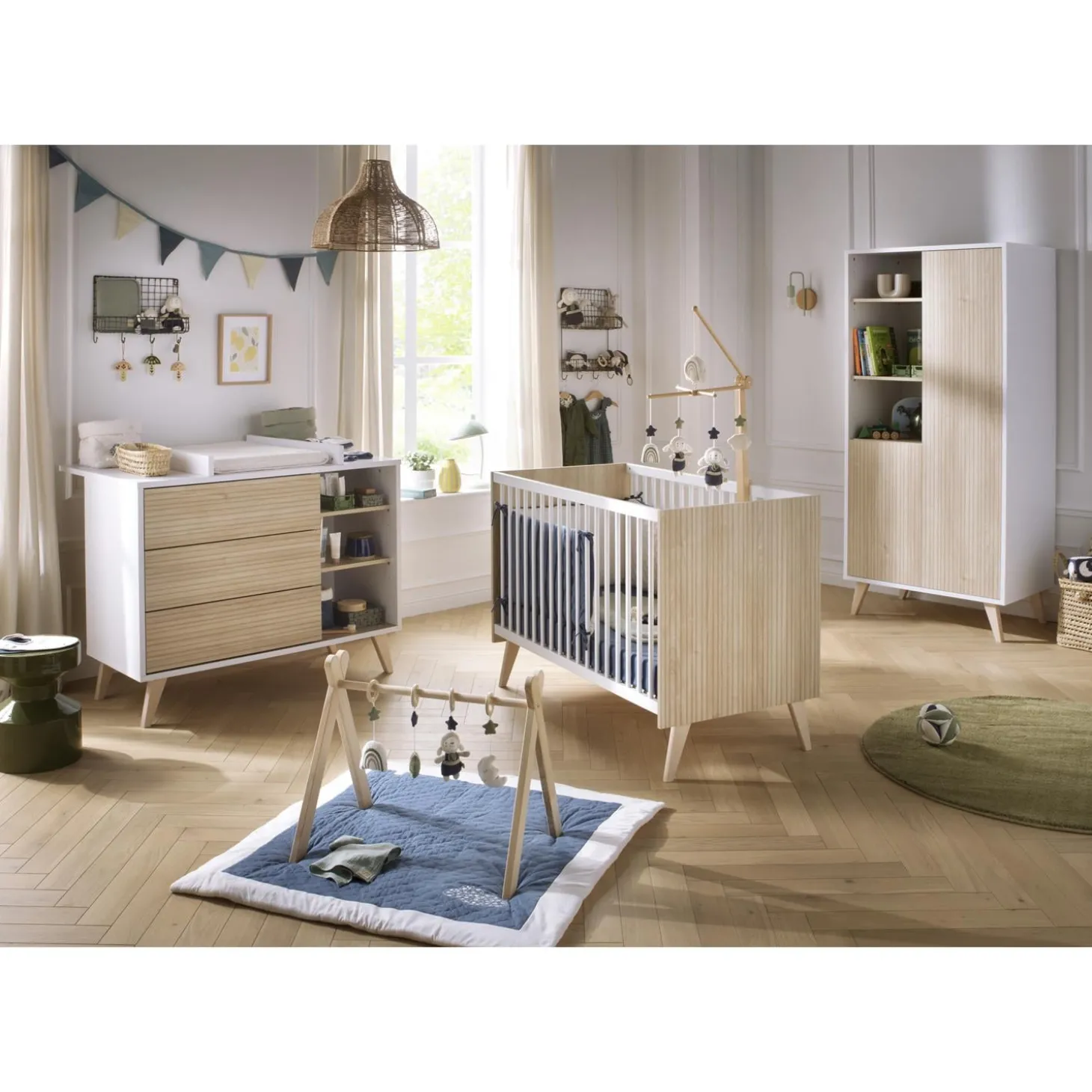 Sauthon Armoire 2 Portes 3 Niches Kronos Blanc / décor bois