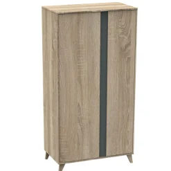 Sauthon Armoire 2 portes Nova Chêne Doré - Gris Volcan