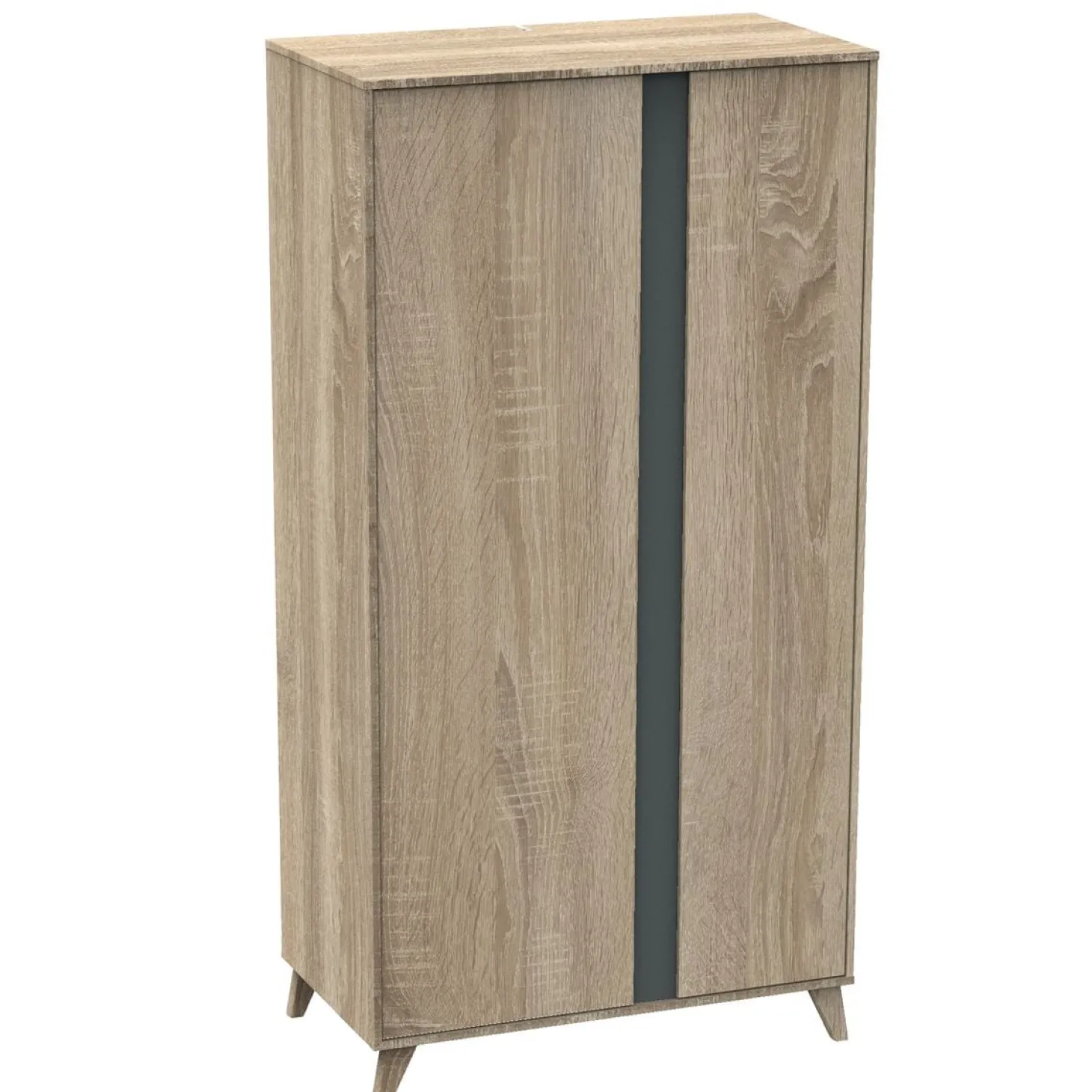 Sauthon Armoire 2 portes Nova Chêne Doré - Gris Volcan