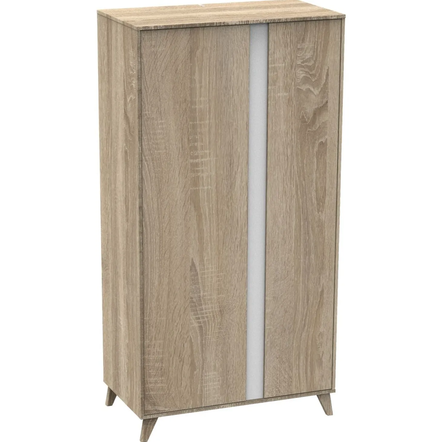 Sauthon Armoire 2 portes Nova Chêne Doré - Blanc Lin