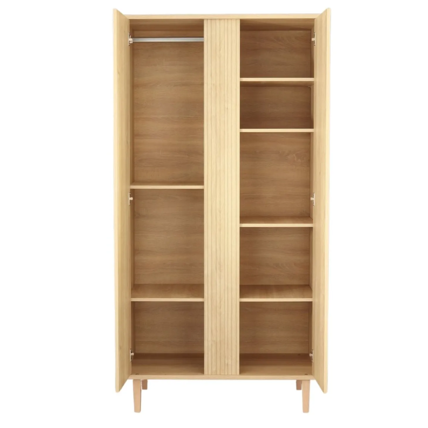 Sauthon Armoire 2 portes Paloma bois Chêne Sépia/Chêne Strié Sépia/Hêtre Vernis