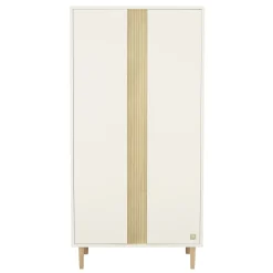 Sauthon Armoire 2 portes Paloma Blanc Neige/Chêne Strié Sépia/Hêtre Vernis