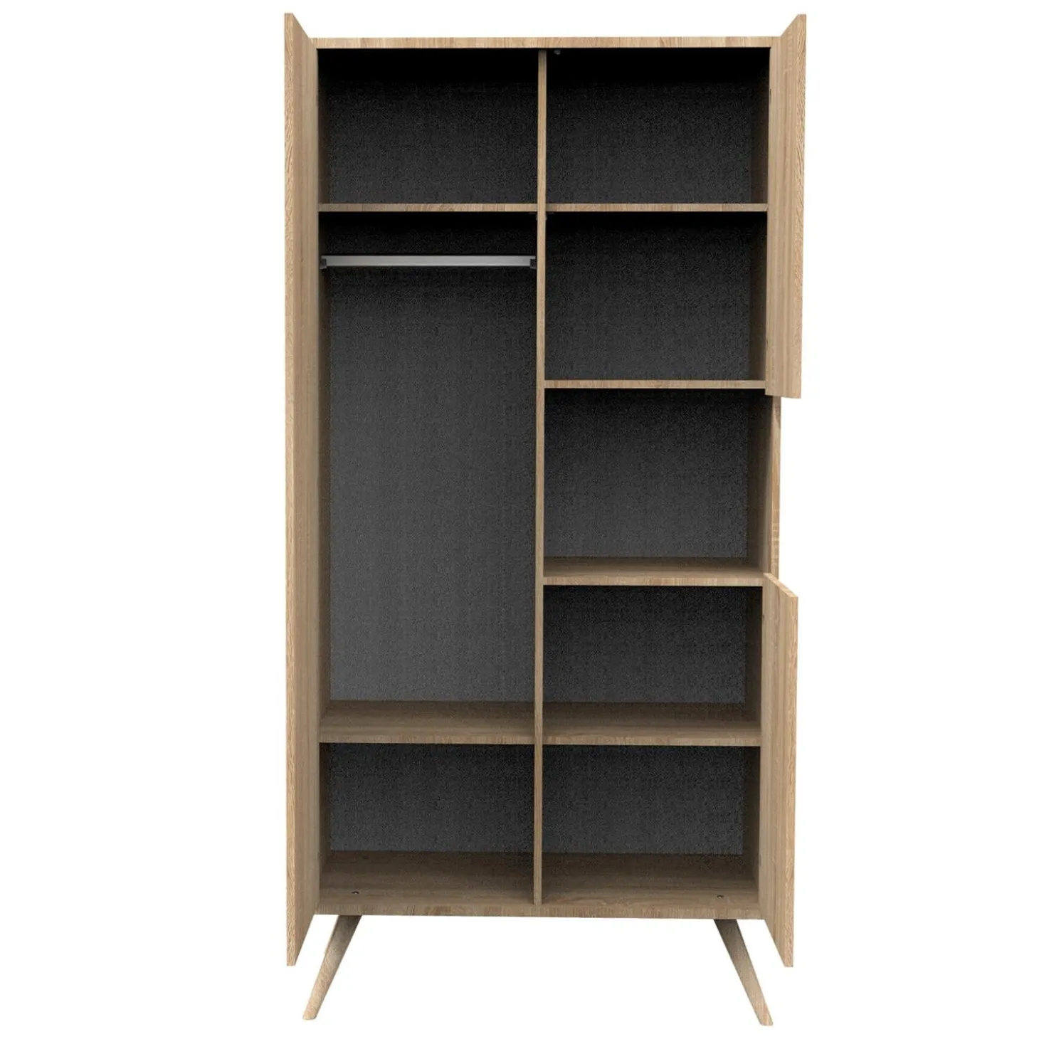 Sauthon Armoire 3 portes Seventies Chêne Doré