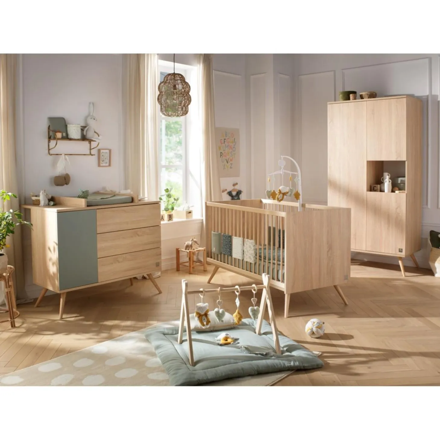 Sauthon Armoire 3 portes Seventies Chêne Doré