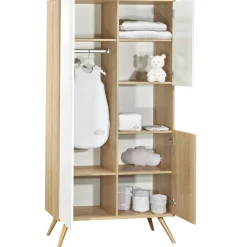Sauthon                    Armoire 3 portes Seventies    Chêne Doré