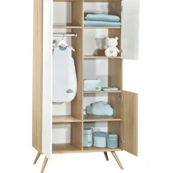 Sauthon Armoire 3 portes Seventies Chêne Doré