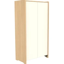 Sauthon Armoire 2 portes vanille Chêne Miel - Meringue