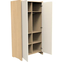 Sauthon Armoire 2 portes vanille Chêne Miel - Meringue
