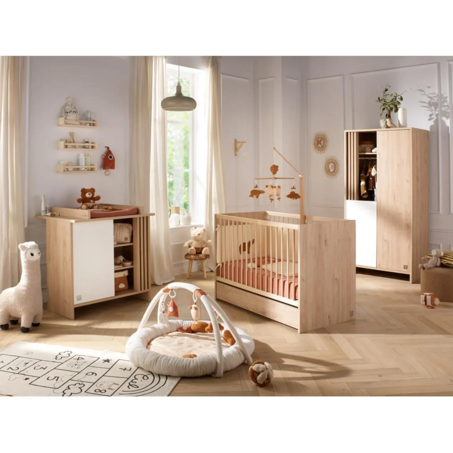 Sauthon Armoire 2 porte Tokyo Chêne Suave - Blanc