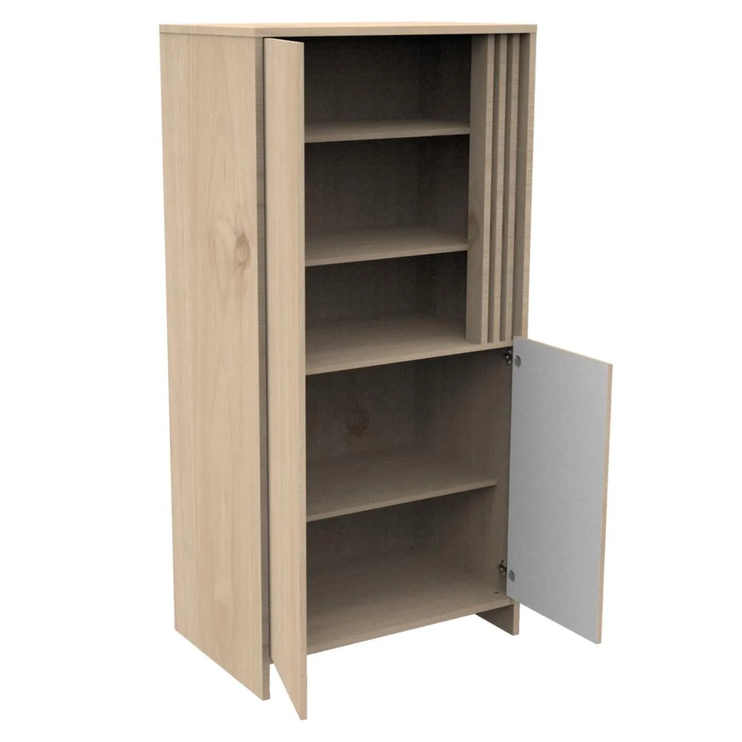 Sauthon Armoire 2 porte Tokyo Chêne Suave - Blanc