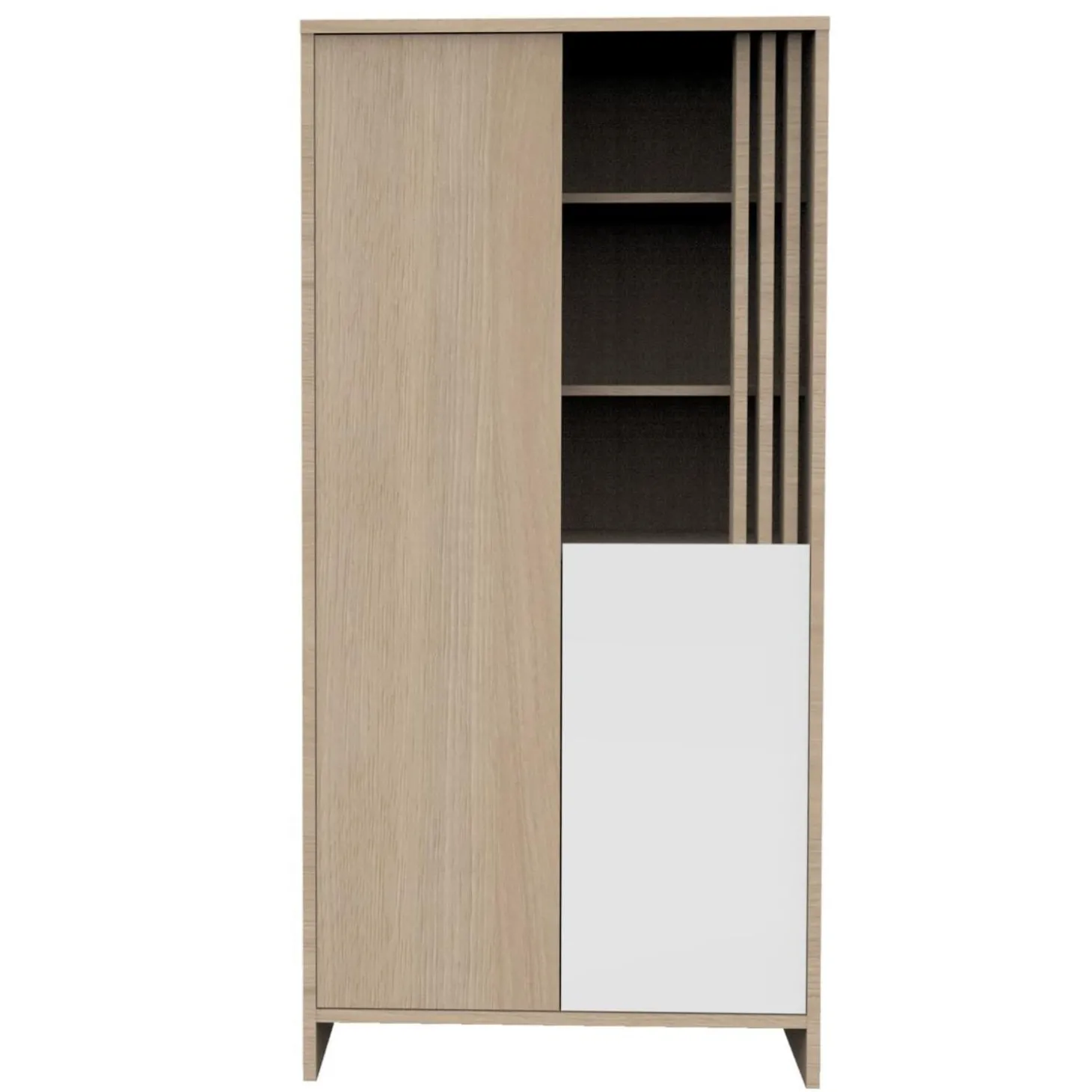 Sauthon Armoire 2 porte Tokyo Chêne Suave - Blanc