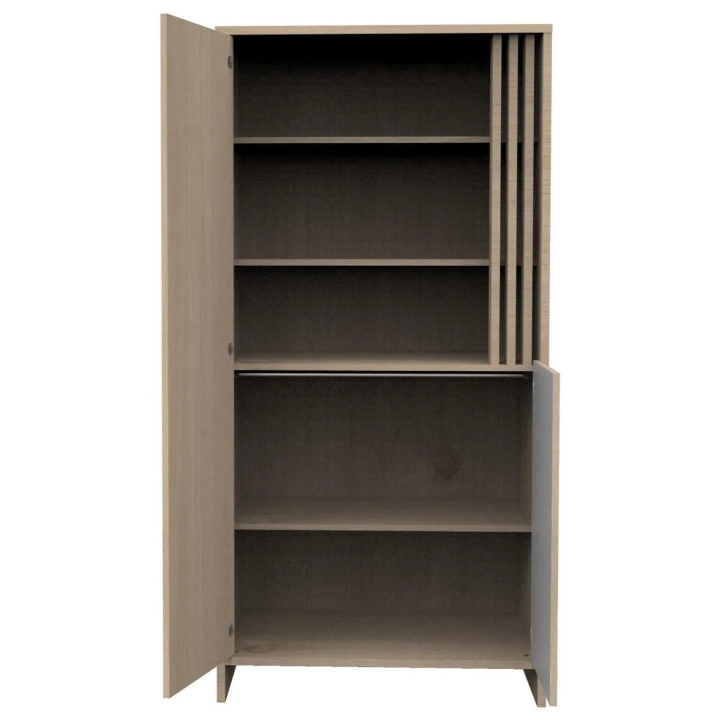 Sauthon Armoire 2 porte Tokyo Chêne Suave - Blanc