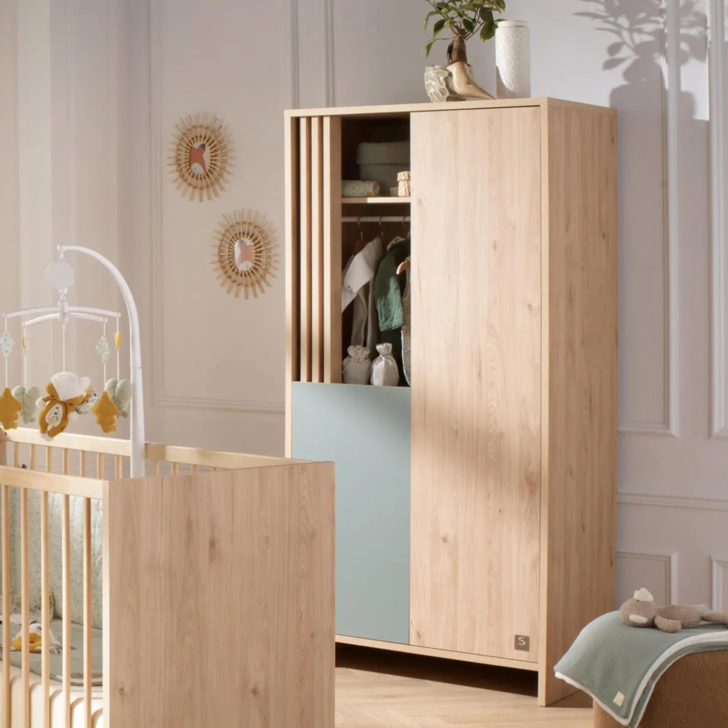 Sauthon Armoire 2 porte Tokyo Chêne Suave - Sauge