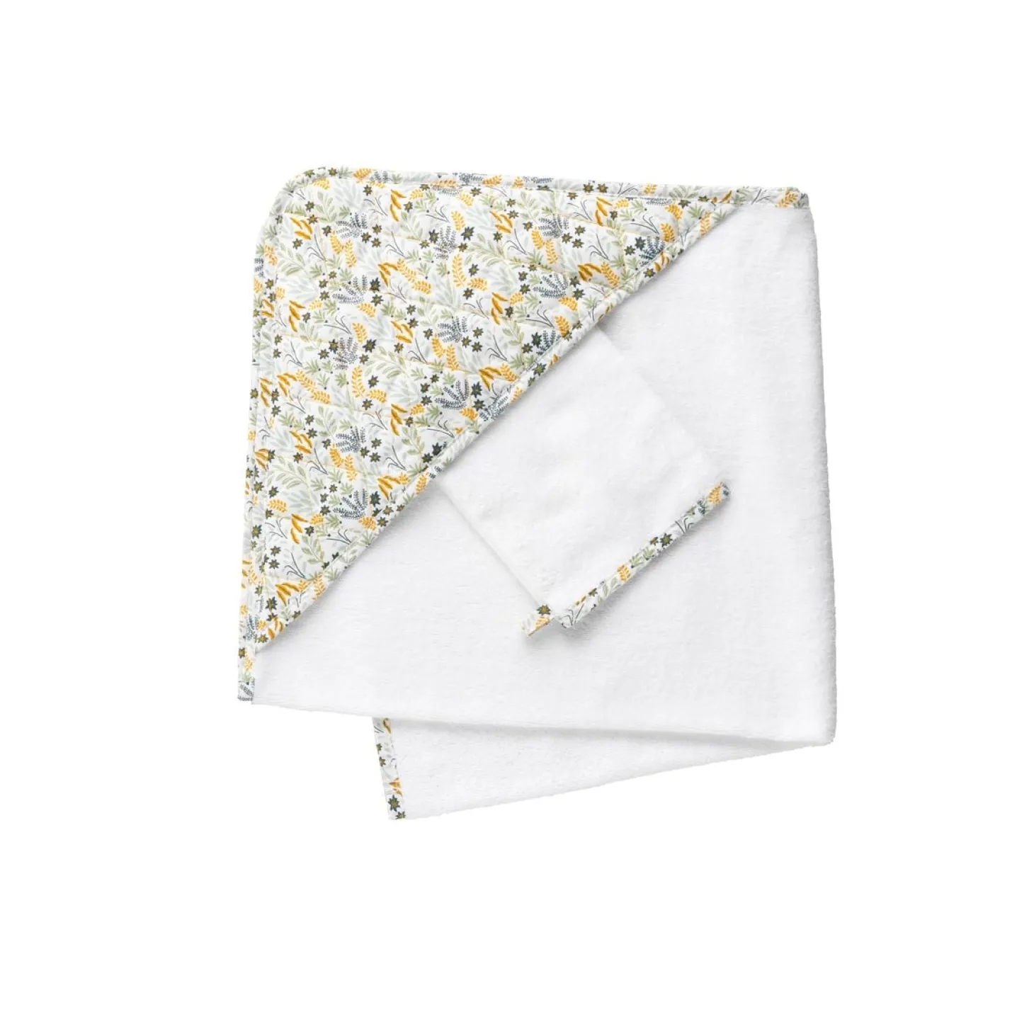 Sauthon Cape de bain avec gant Promenons nous Blanc