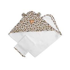 Sauthon Cape de Bain Plus Gant Leopard Ecru/Noir/Caramel