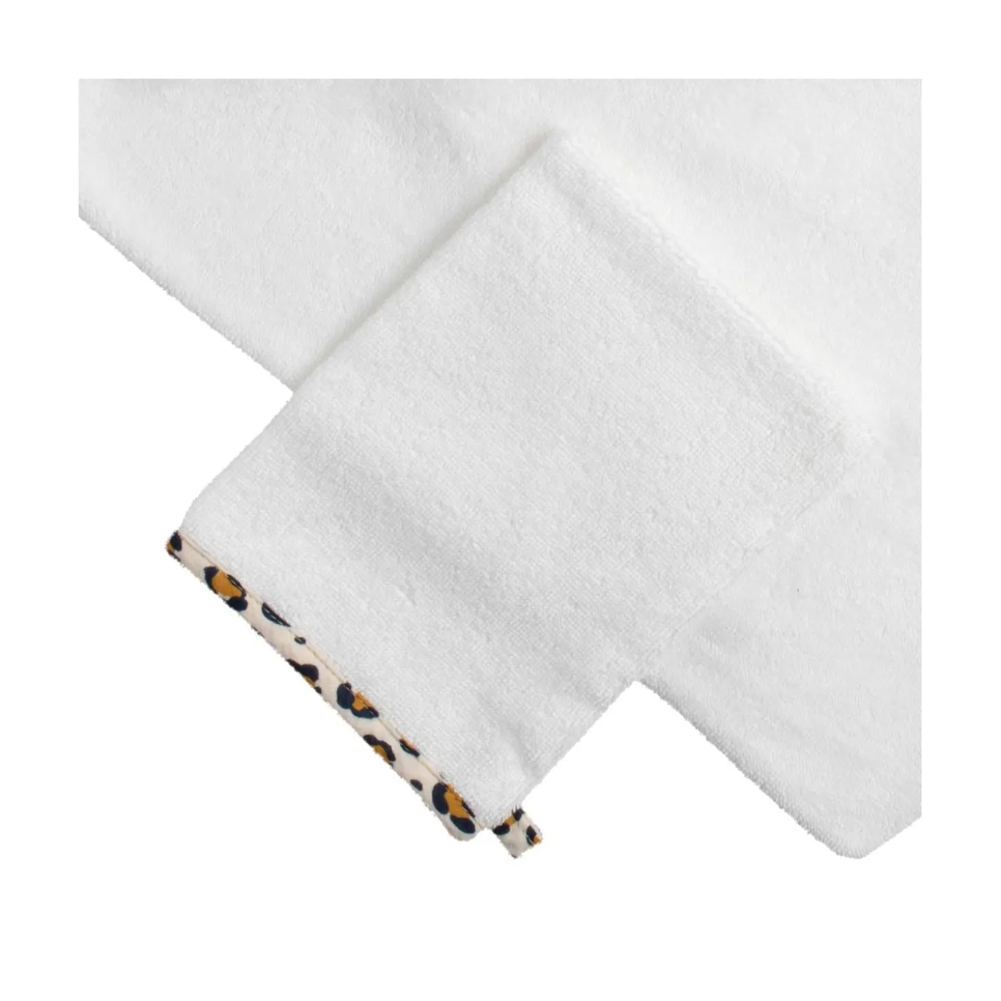 Sauthon Cape de Bain Plus Gant Leopard Ecru/Noir/Caramel