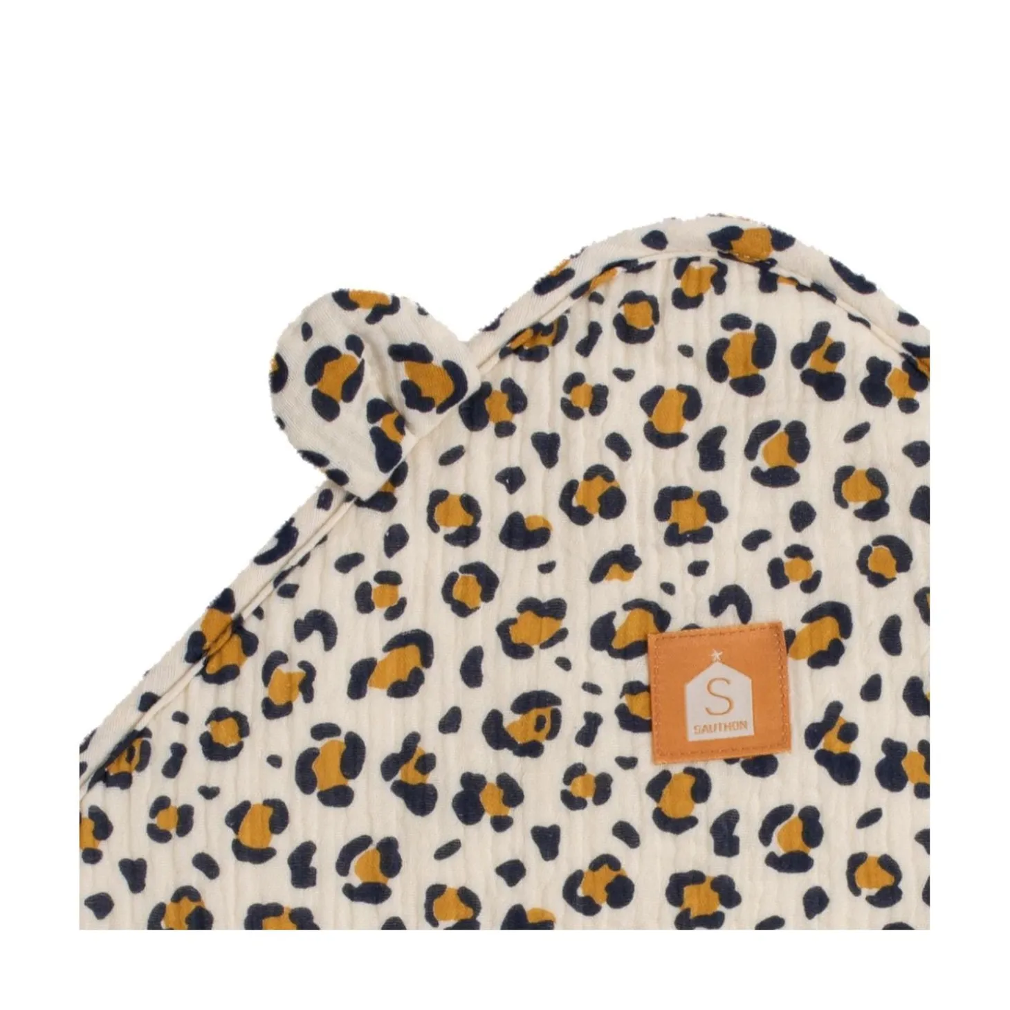 Sauthon Cape de Bain Plus Gant Leopard Ecru/Noir/Caramel