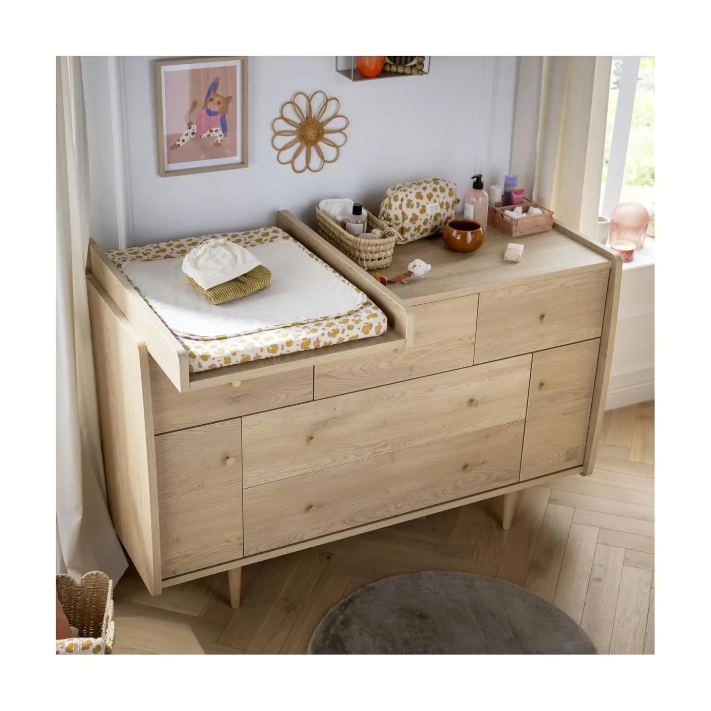 Sauthon Commode Buffet My Love Chêne Vintage