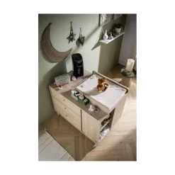 Sauthon                    Commode Ilot Bébé    Chêne Suave/Hêtre Brut