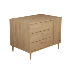 Sauthon Commode Ilot Bébé Chêne Suave/Hêtre Brut