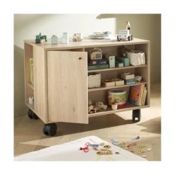 Sauthon Commode Ilot Bébé Chêne Suave/Hêtre Brut