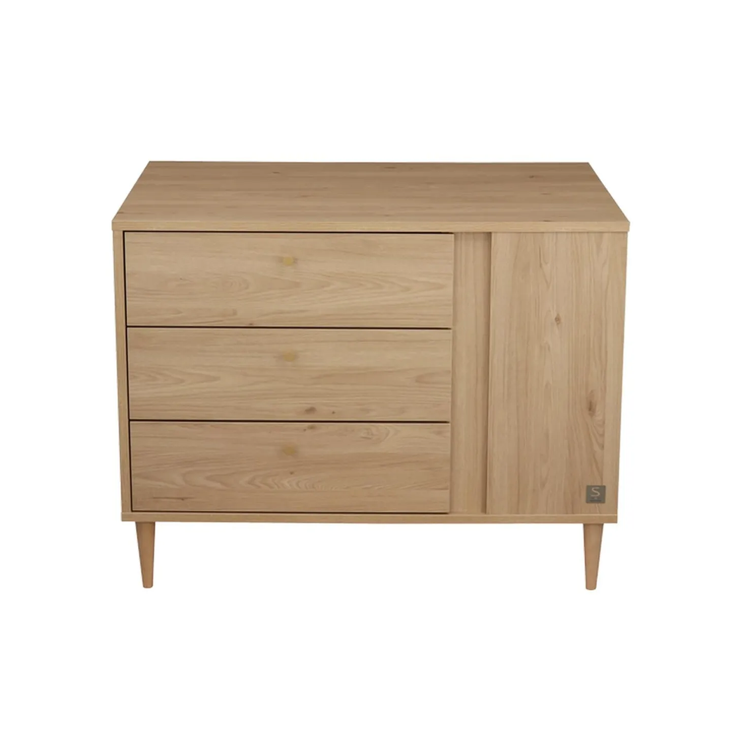Sauthon Commode Ilot Bébé Chêne Suave/Hêtre Brut